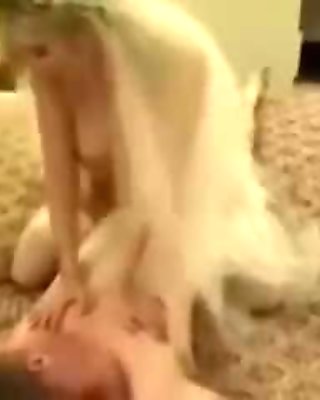 Busty blonde bride fucked in doggy