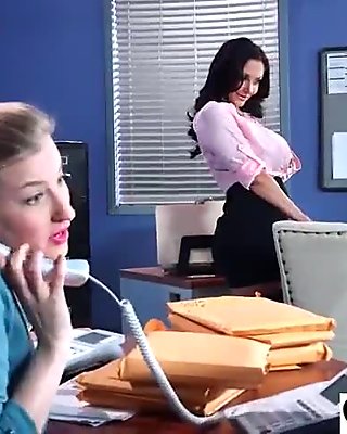 Sex Scene In Office With Slut Hot Busty Girl (Ava Addams &_ Riley Jenner) video-02
