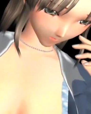 3D anime angel gets cunt rubbed