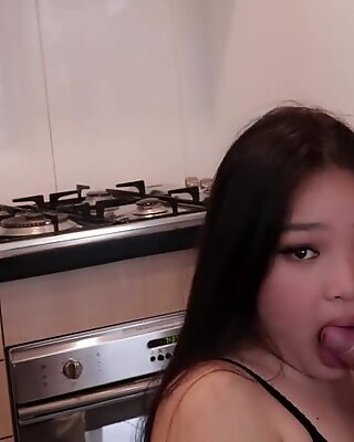 ample sex-positive Asian Gets ravaged in The Kitchen